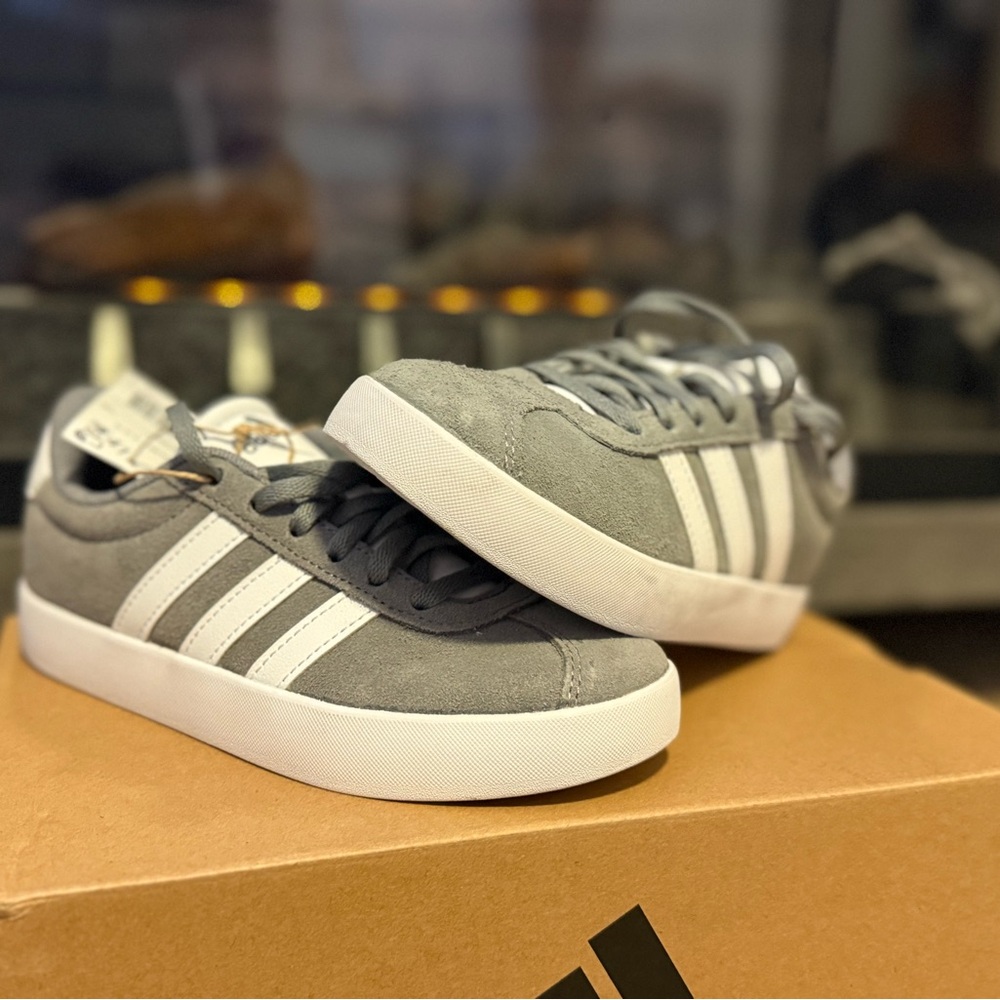Adidas Classic Gray and White Sneakers